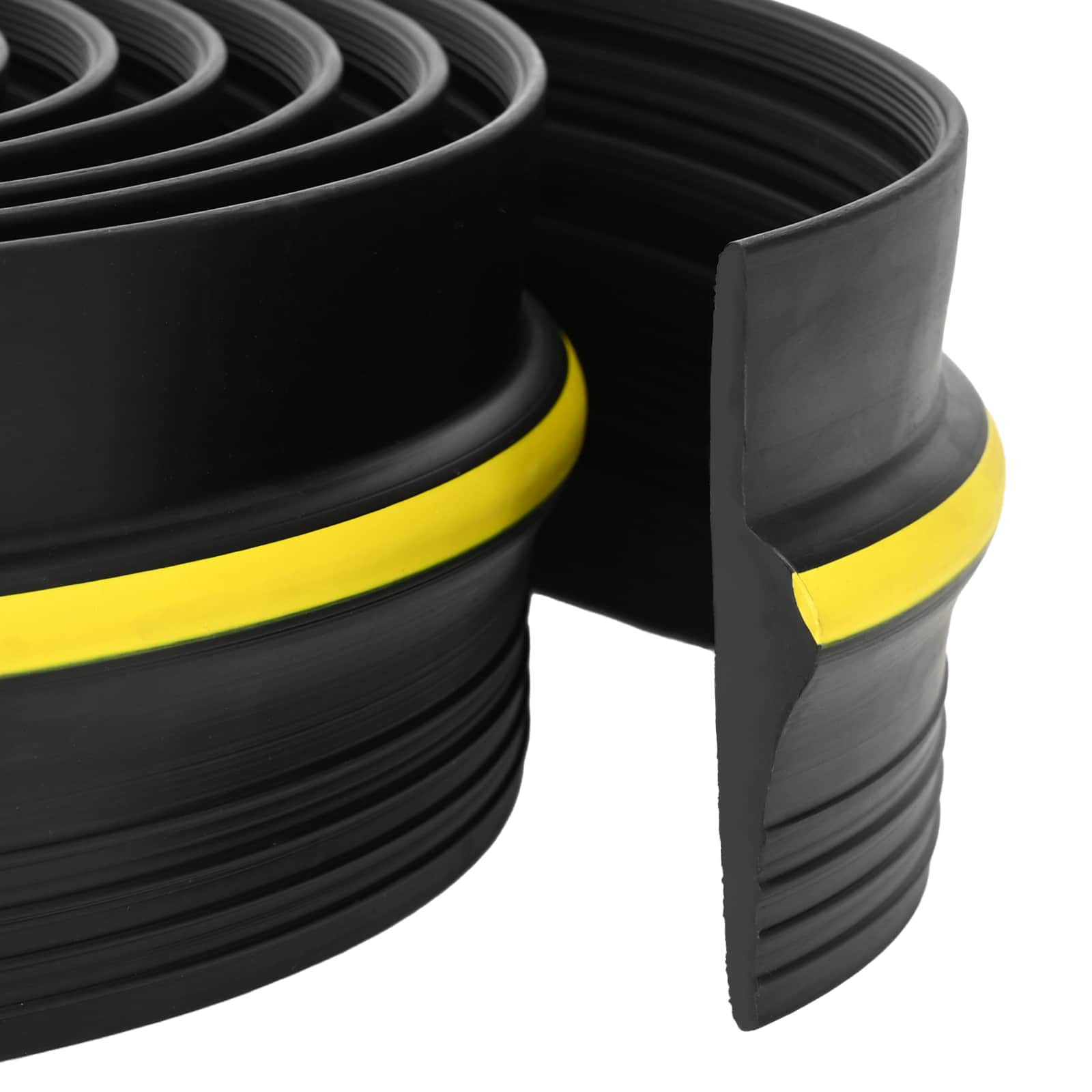 vidaXL Garage Floor Seal Black and Yellow 12 x 90 mm 5 m PVC 1