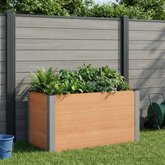 Garden Raised Bed WPC and Aluminium Brown Depth 50 cm 100 cm 54 cm