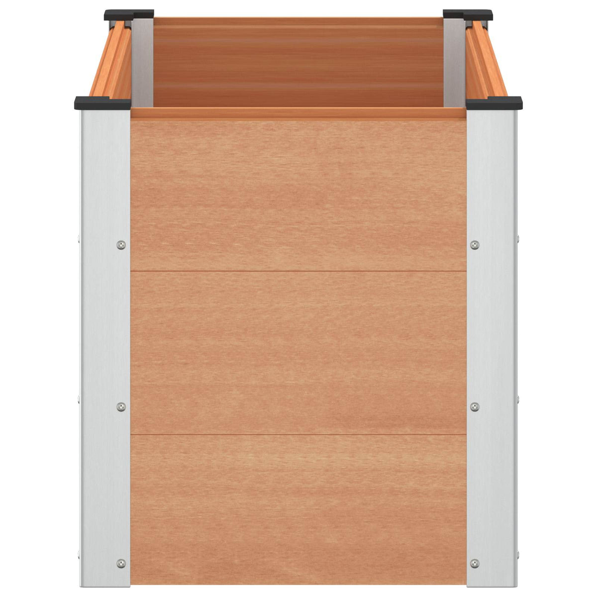 Garden Raised Bed WPC and Aluminium Brown Depth 50 cm 100 cm 54 cm