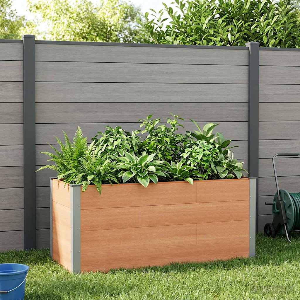 Garden Raised Bed WPC and Aluminium Brown Depth 50 cm 150 cm 91 cm