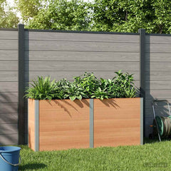 Garden Raised Bed WPC and Aluminium Brown Depth 50 cm 200 cm 91 cm