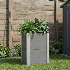 Garden Raised Bed WPC and Aluminium Grey Depth 30 cm 50 cm 72 cm