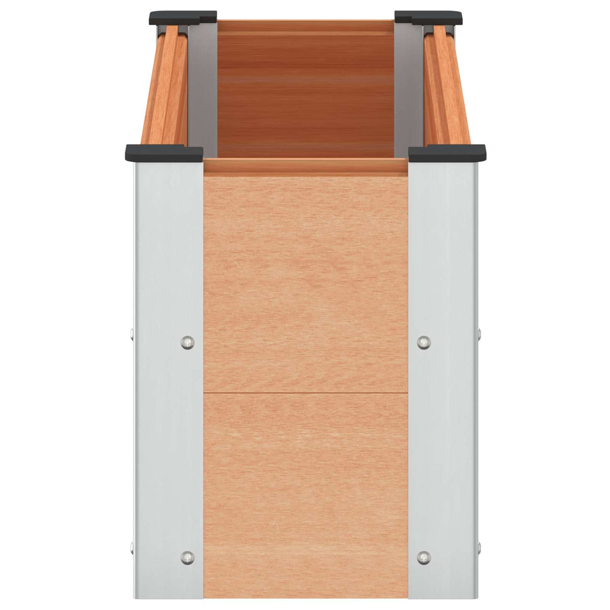 Garden Raised Bed WPC and Aluminium Brown Depth 30 cm 100 cm 36 cm