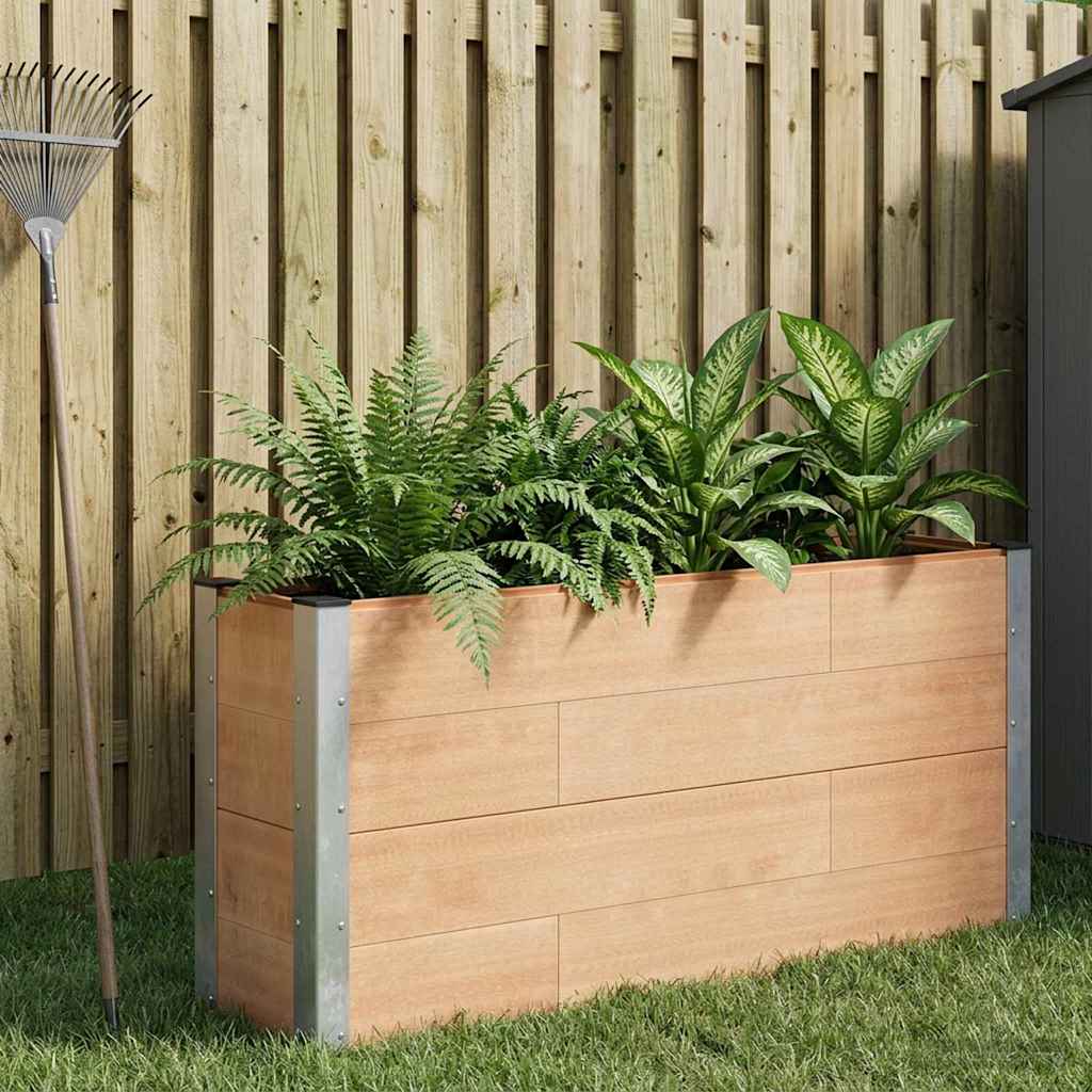 Garden Raised Bed WPC and Aluminium Brown Depth 30 cm 150 cm 72 cm