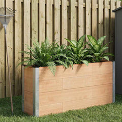 Garden Raised Bed WPC and Aluminium Brown Depth 30 cm 150 cm 72 cm