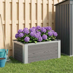 vidaXL Garden Raised Bed Grey 50 x 30 x 22 cm WPC and Aluminium 1