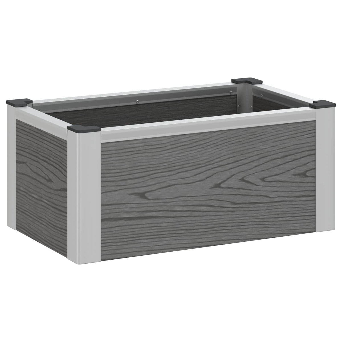 vidaXL Garden Raised Bed Grey 50 x 30 x 22 cm WPC and Aluminium 2