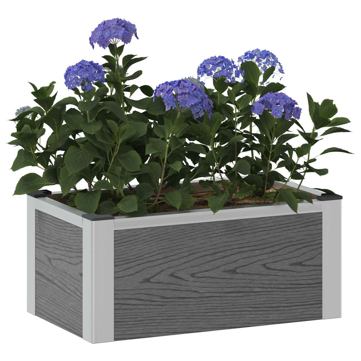 vidaXL Garden Raised Bed Grey 50 x 30 x 22 cm WPC and Aluminium 3