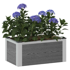 vidaXL Garden Raised Bed Grey 50 x 30 x 22 cm WPC and Aluminium 3