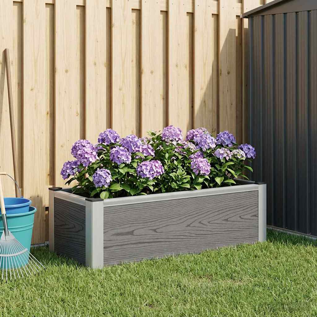 vidaXL Garden Raised Bed Grey 75 x 30 x 22 cm WPC and Aluminium 1