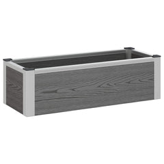 vidaXL Garden Raised Bed Grey 75 x 30 x 22 cm WPC and Aluminium 2