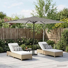 Garden Parasol Rectangular Polyester without Base Drop 3 m Black and white 2 m