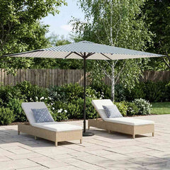 Garden Parasol Rectangular Polyester without Base Drop 3 m Blue and white 2 m