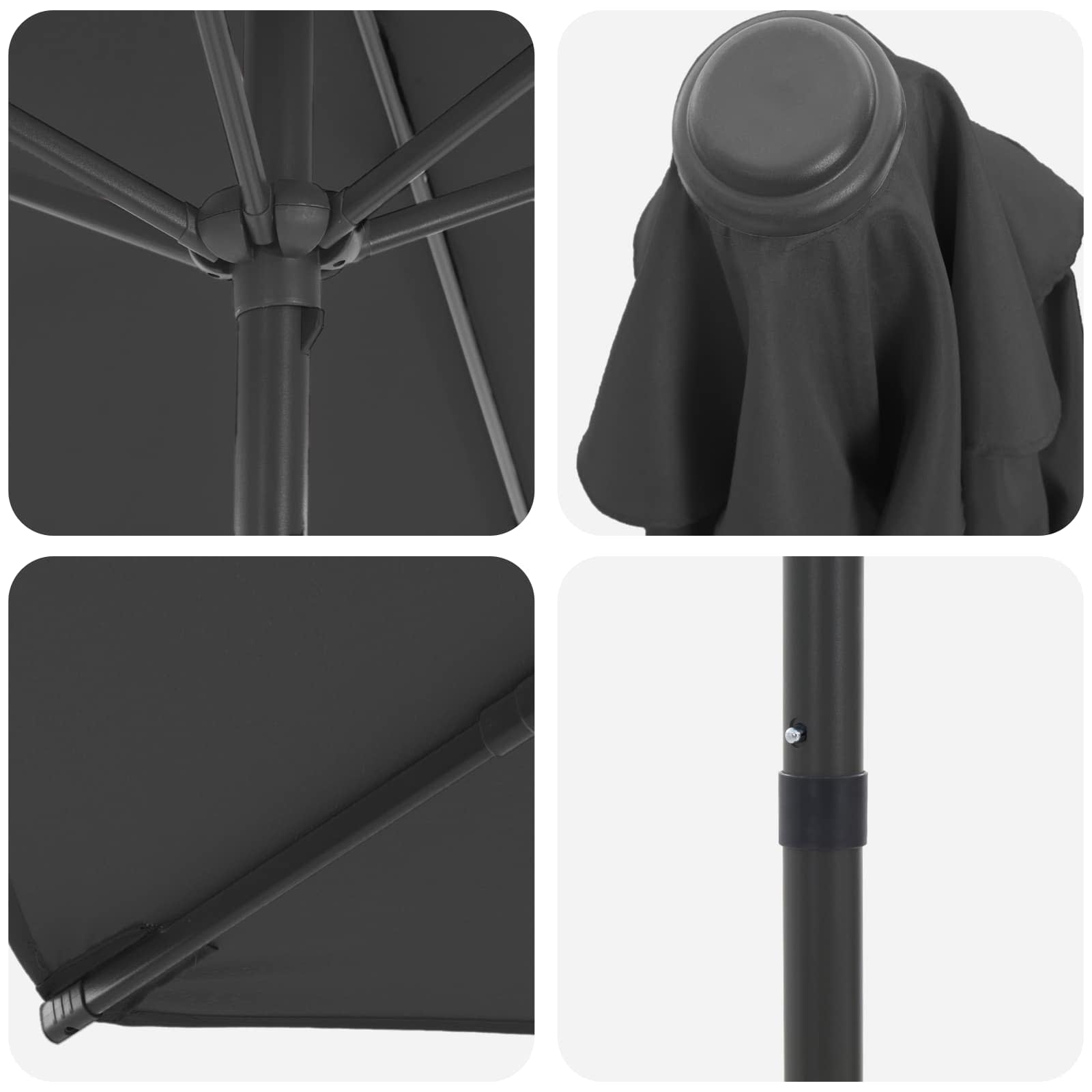 vidaXL Garden Parasol 230 x 230 cm Polyester Rectangular Anthracite 5