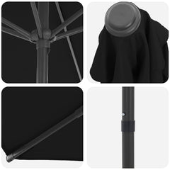 vidaXL Garden Parasol 230 x 230 cm Polyester Rectangular Black 5