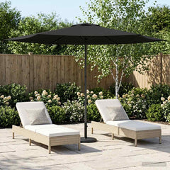 Garden Parasol Rectangular Polyester without Base Drop 3 m Anthracite 3 m