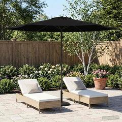 Garden Parasol Rectangular Polyester without Base Drop 3 m Black 3 m
