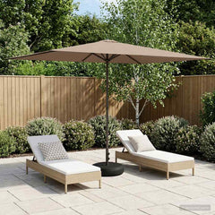 Garden Parasol Rectangular Polyester with base Drop 3 m Taupe 2 m