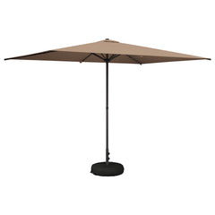 Garden Parasol Rectangular Polyester with base Drop 3 m Taupe 2 m