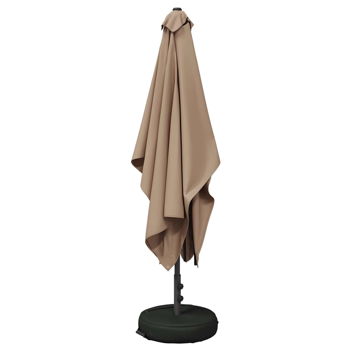Garden Parasol Rectangular Polyester with base Drop 3 m Taupe 2 m