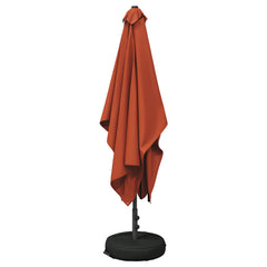 Garden Parasol Rectangular Polyester with base Drop 3 m Terracotta 2 m