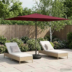 Garden Parasol Rectangular Polyester with base Drop 3 m Bordeaux red 2 m