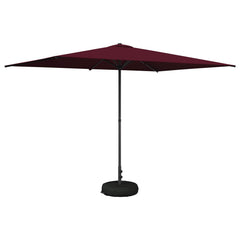 Garden Parasol Rectangular Polyester with base Drop 3 m Bordeaux red 2 m