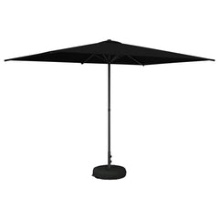 Garden Parasol Rectangular Polyester with base Drop 3 m Black 2 m