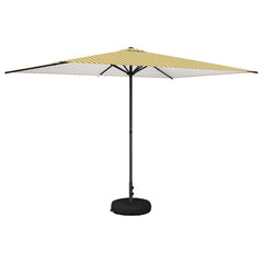 Garden Parasol Rectangular Polyester with base Drop 3 m Yellow and white 2 m