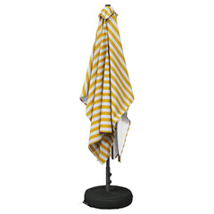 Garden Parasol Rectangular Polyester with base Drop 3 m Yellow and white 2 m
