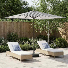 Garden Parasol Rectangular Polyester with base Drop 3 m Black and white 2 m