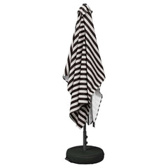 Garden Parasol Rectangular Polyester with base Drop 3 m Black and white 2 m