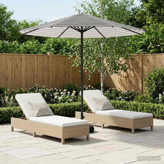 Garden Parasol Rectangular 2.3 x 2.3 m Polyester with base Drop 2.3 m Black and white