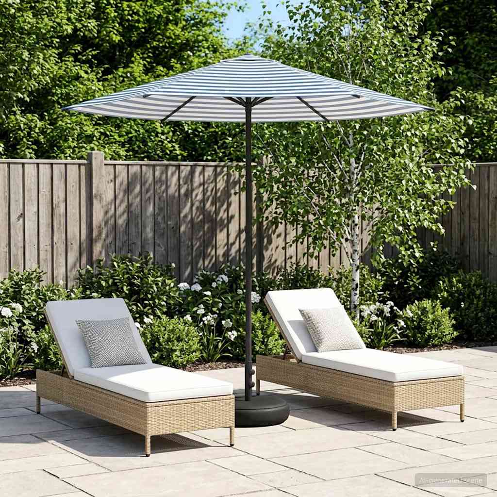 vidaXL Garden Parasol Rectangular 2.3 x 2.3 m Polyester with Base