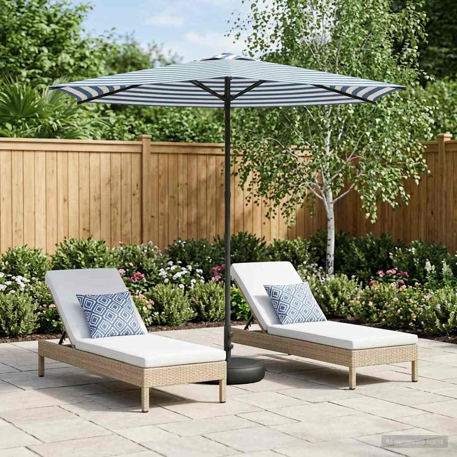 Garden Parasol with Base Rectangular Polyester