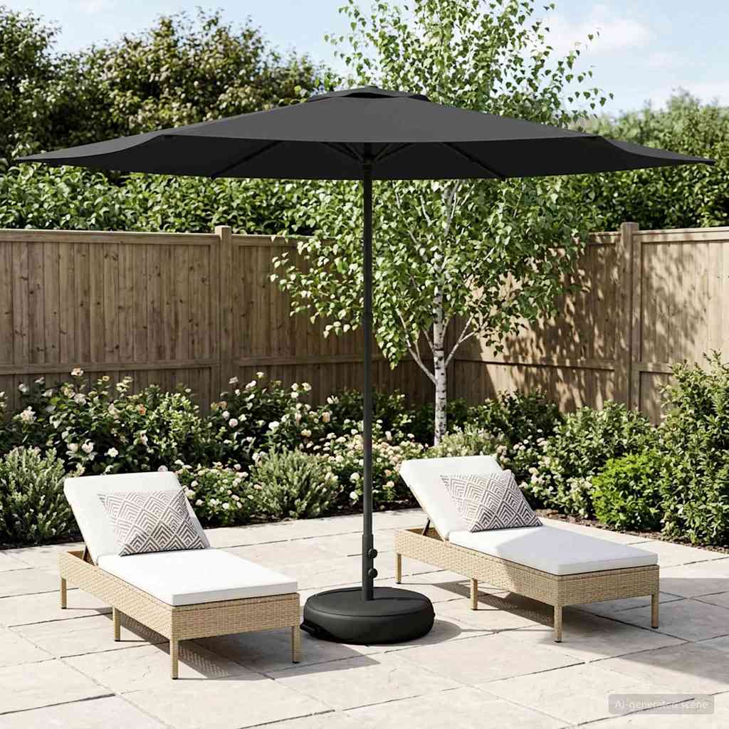 Garden Parasol Rectangular Polyester with base Drop 3 m Anthracite 3 m