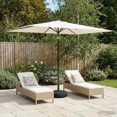 Garden Parasol with LED Lights and Base Polyester Drop 3 m Cream 2 m
