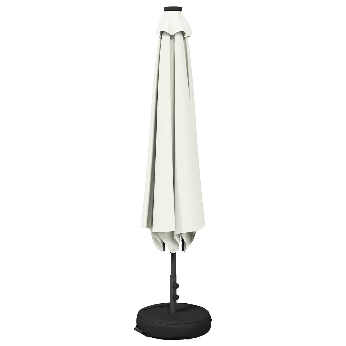 Garden Parasol with LED Lights and Base Polyester Drop 3 m Cream 2 m