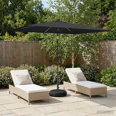 Garden Parasol with LED Lights and Base Polyester Drop 3 m Anthracite 2 m