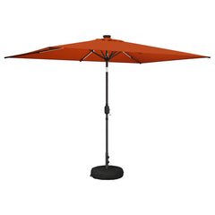 Garden Parasol with LED Lights and Base Polyester Drop 3 m Terracotta 2 m