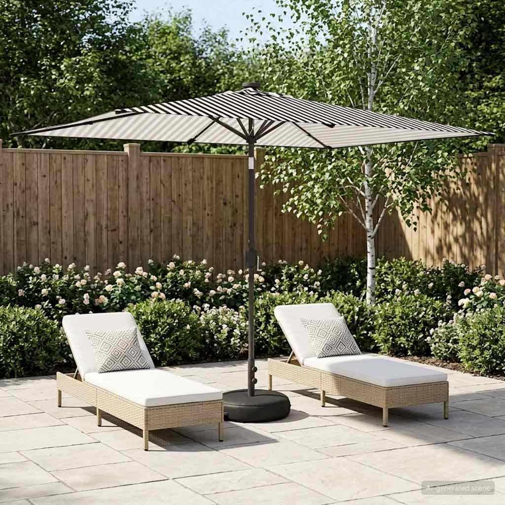 vidaXL Garden Parasol with LED Lights and Base 200 x 300 cm Polyester 1
