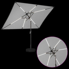 vidaXL Garden Parasol with LED Lights and Base 200 x 300 cm Polyester 4