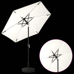 vidaXL Garden Parasol with LED Lights and Base 230 x 230 cm Polyester 4