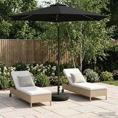 vidaXL Garden Parasol with LED Lights and Base 230 x 230 cm Polyester 1