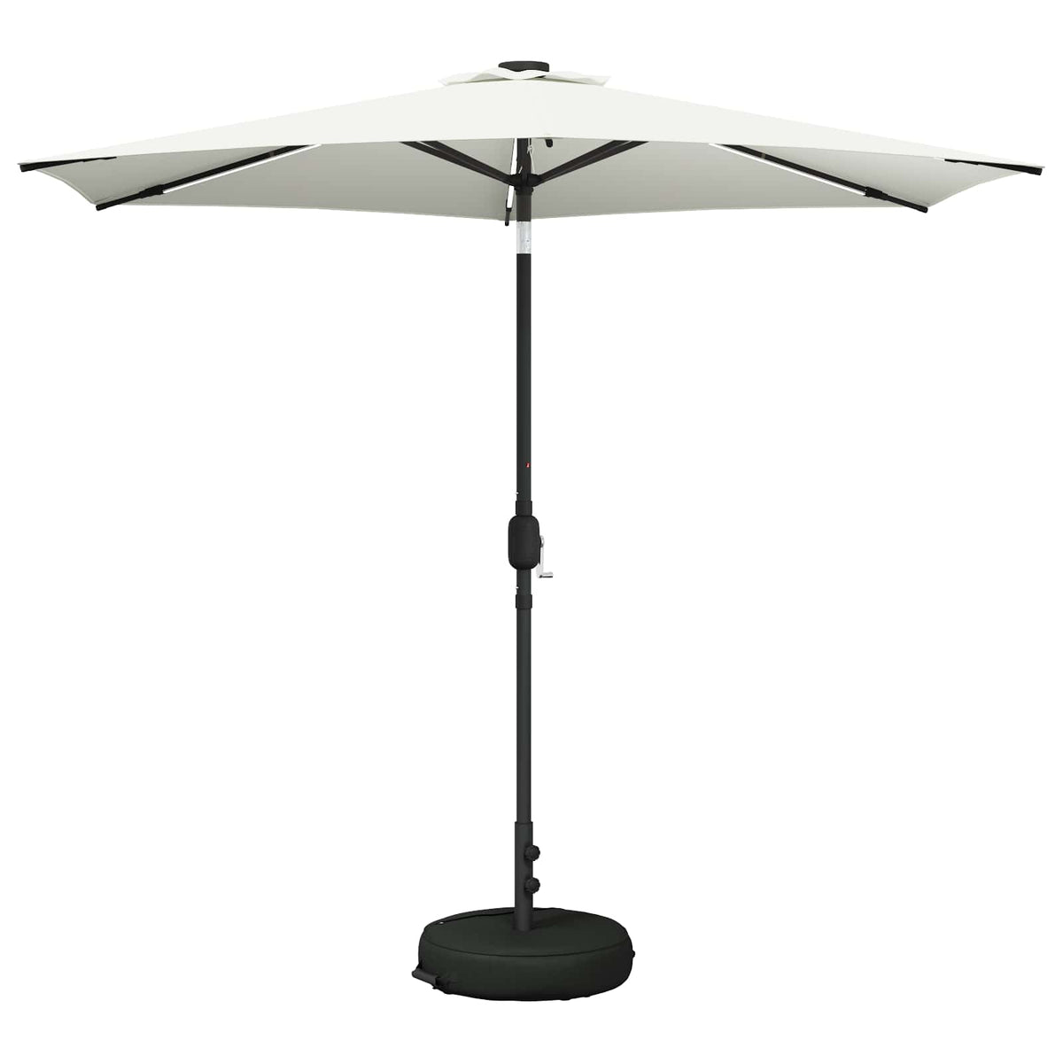 Garden Parasol with LED Lights and Base Polyester, image 2