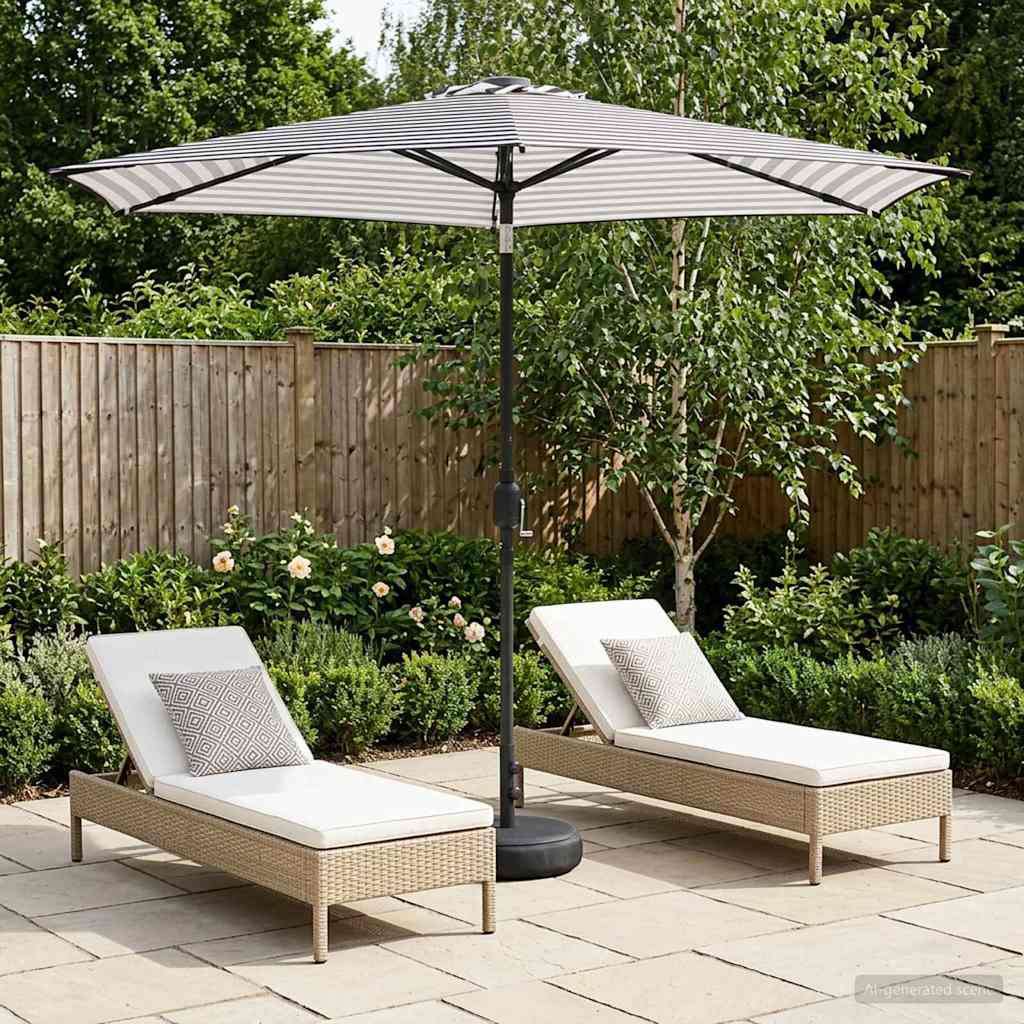 vidaXL Garden Parasol with LED Lights and Base 270 x 270 cm Polyester 1