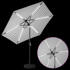 vidaXL Garden Parasol with LED Lights and Base 270 x 270 cm Polyester 4
