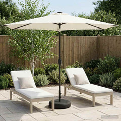 Garden Parasol with LED Lights and Base Polyester Drop 3 m Cream 3 m