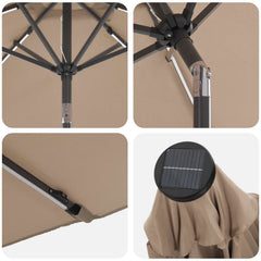 vidaXL Garden Parasol with LED Lights and Base 300 x 300 cm Polyester 6