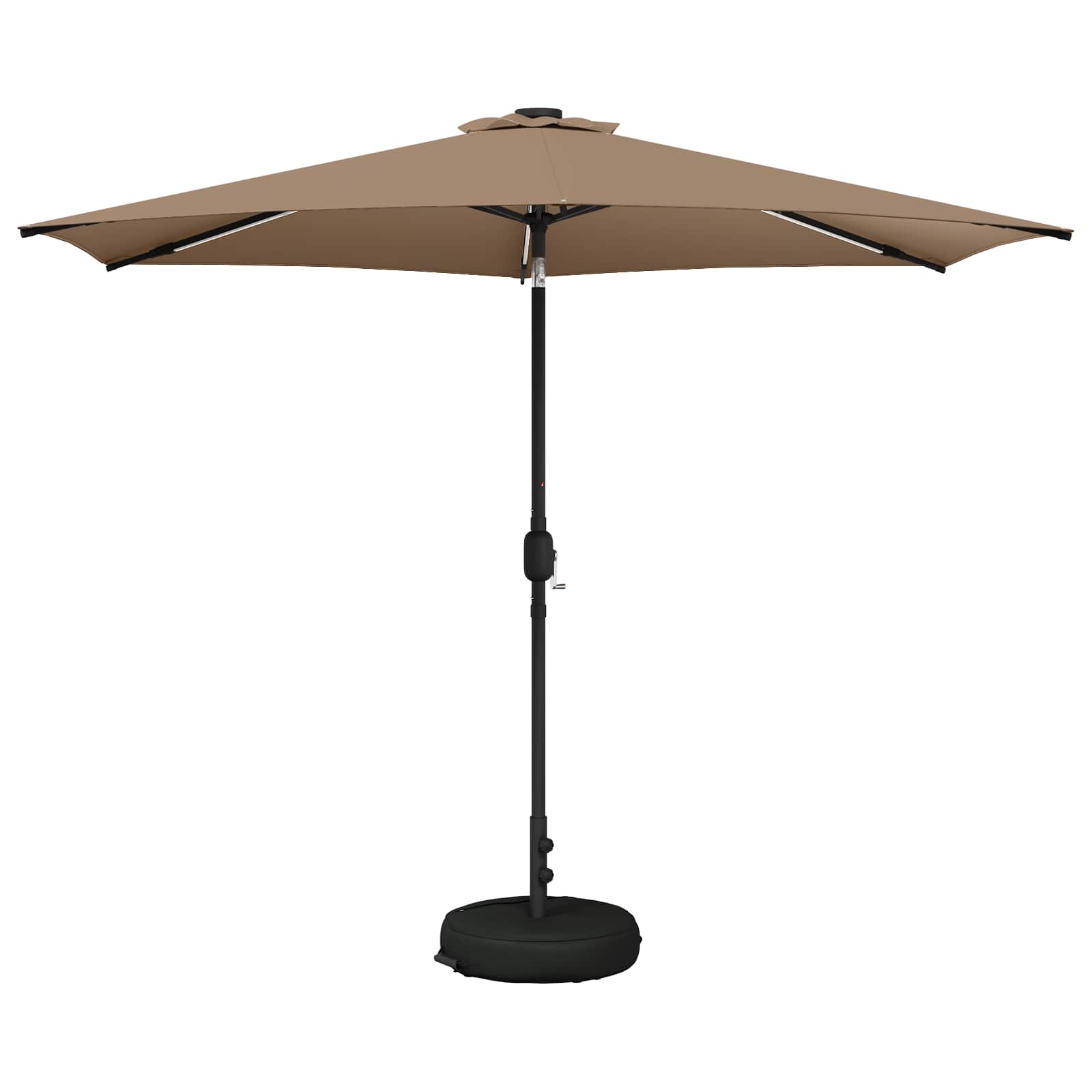 vidaXL Garden Parasol with LED Lights and Base 300 x 300 cm Polyester 2